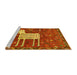 Sideview of Machine Washable Animal Yellow Traditional Rug, wshtr630yw