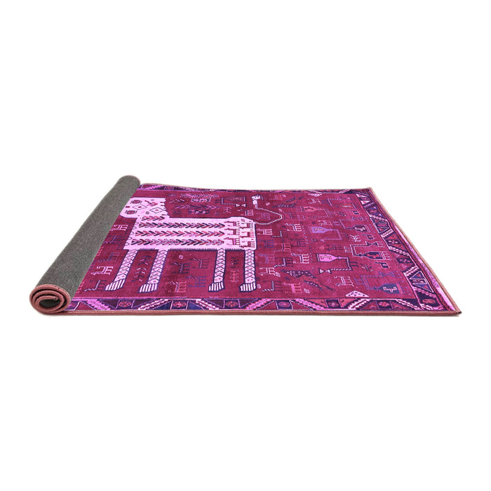 Sideview of Animal Purple Traditional Rug, tr630pur