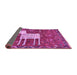 Sideview of Animal Purple Traditional Rug, tr630pur