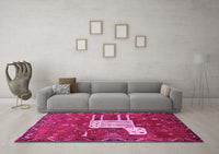 Machine Washable Animal Pink Traditional Rug, wshtr630pnk