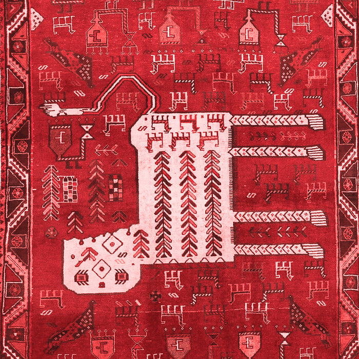 Machine Washable Animal Red Traditional Rug, wshtr630red