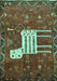 Animal Turquoise Traditional Rug, tr630turq