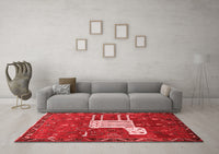Machine Washable Animal Red Traditional Rug, wshtr630red
