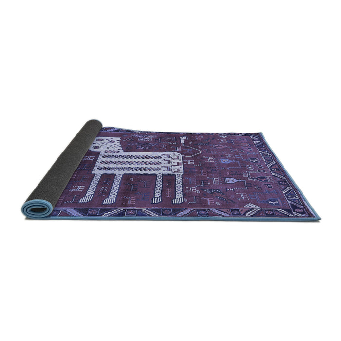 Sideview of Animal Blue Traditional Rug, tr630blu