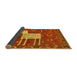 Sideview of Animal Yellow Traditional Rug, tr630yw