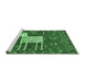Sideview of Machine Washable Animal Emerald Green Traditional Area Rugs, wshtr630emgrn