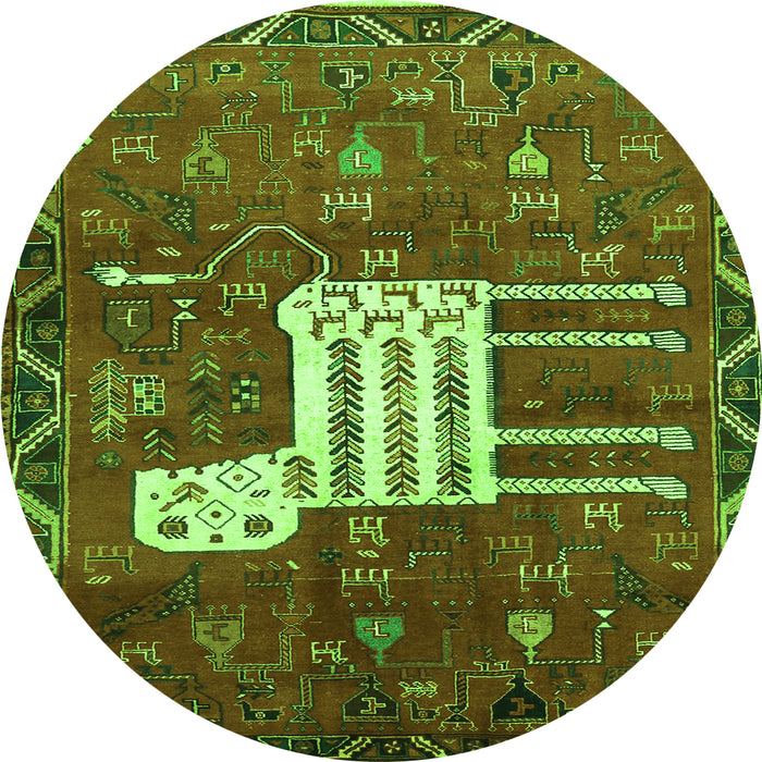 Square Animal Green Traditional Rug, tr630grn