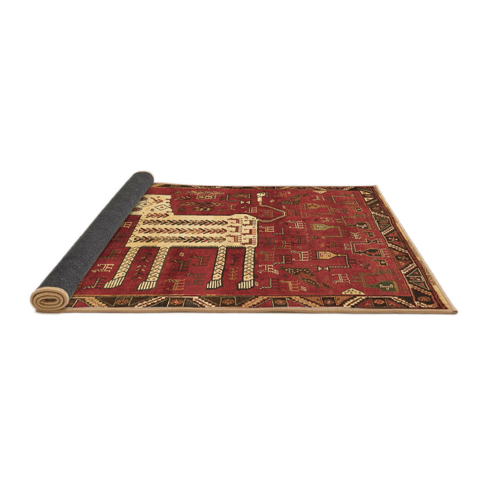 Sideview of Animal Brown Traditional Rug, tr630brn