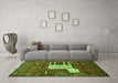 Machine Washable Animal Green Traditional Area Rugs in a Living Room,, wshtr630grn