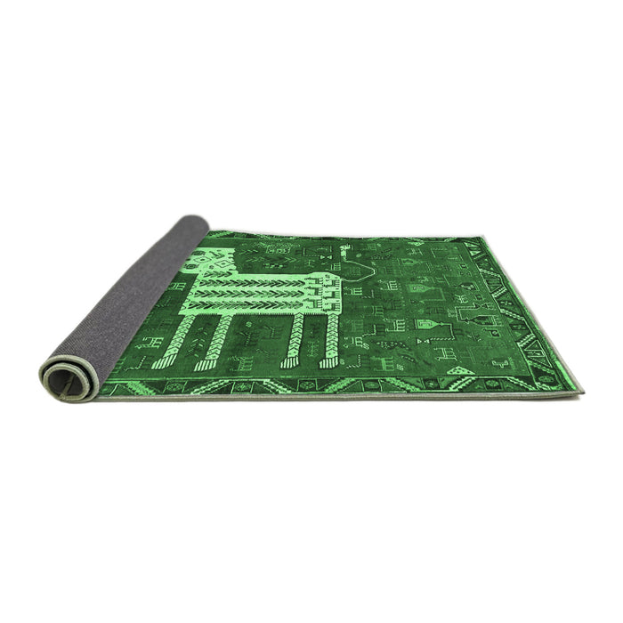 Sideview of Animal Emerald Green Traditional Rug, tr630emgrn