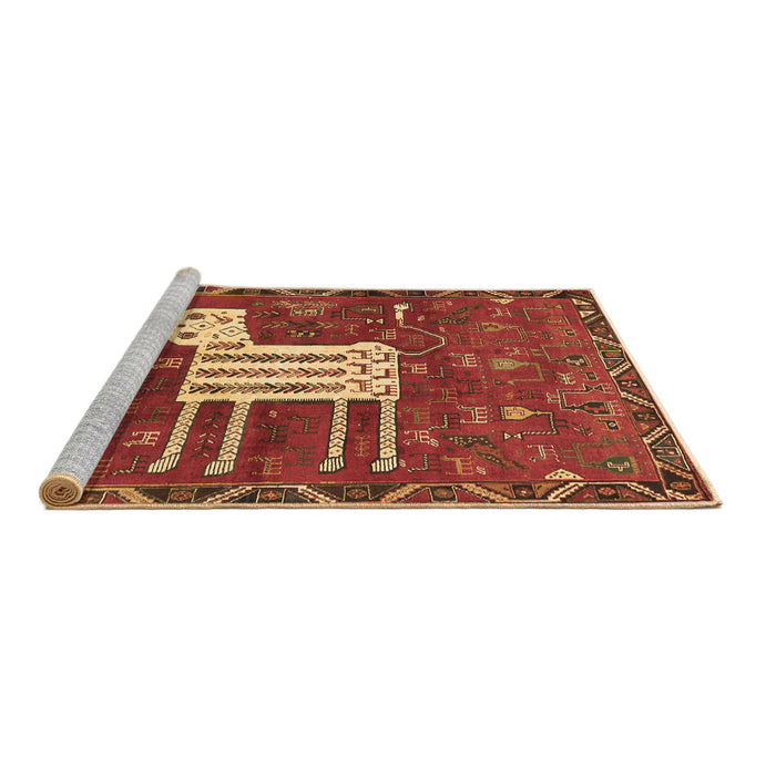 Sideview of Machine Washable Animal Brown Traditional Rug, wshtr630brn