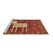 Sideview of Machine Washable Animal Brown Traditional Rug, wshtr630brn