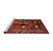 Sideview of Machine Washable Traditional Gold Brown Rug, wshtr631
