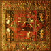 Square Animal Yellow Traditional Rug, tr631yw