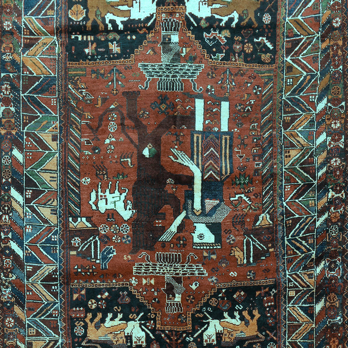 Animal Light Blue Traditional Rug, tr631lblu