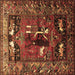 Square Animal Brown Traditional Rug, tr631brn