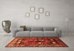 Machine Washable Animal Orange Traditional Area Rugs in a Living Room, wshtr631org
