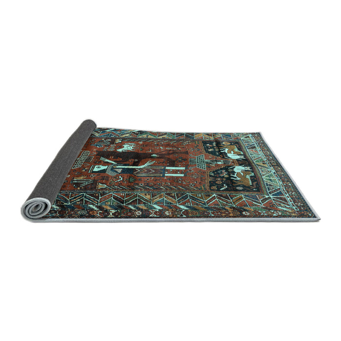 Sideview of Animal Light Blue Traditional Rug, tr631lblu