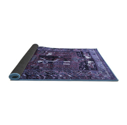 Sideview of Animal Blue Traditional Rug, tr631blu