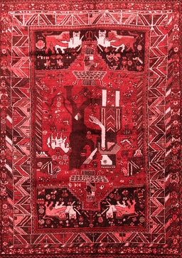 Animal Red Traditional Area Rugs