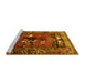 Sideview of Machine Washable Animal Yellow Traditional Rug, wshtr631yw