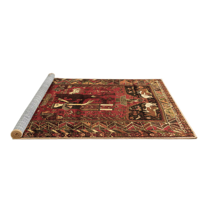 Sideview of Machine Washable Animal Brown Traditional Rug, wshtr631brn
