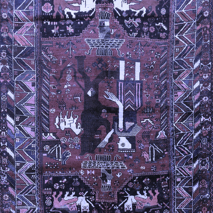 Machine Washable Animal Blue Traditional Rug, wshtr631blu