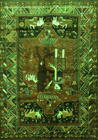 Animal Green Traditional Rug, tr631grn