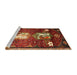 Sideview of Machine Washable Traditional Tomato Red Rug, wshtr632