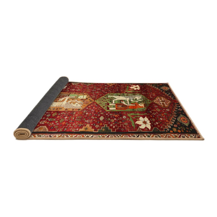 Sideview of Traditional Red Animal Rug, tr632