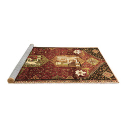 Sideview of Machine Washable Animal Brown Traditional Rug, wshtr632brn