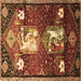 Square Animal Brown Traditional Rug, tr632brn