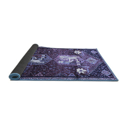 Sideview of Animal Blue Traditional Rug, tr632blu