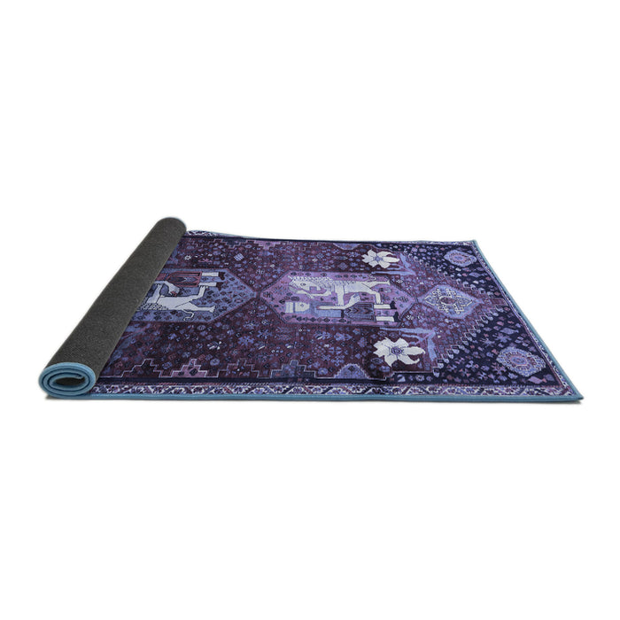 Sideview of Animal Blue Traditional Rug, tr632blu