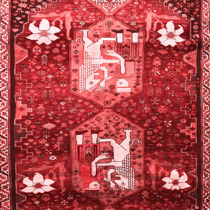 Machine Washable Animal Red Traditional Rug, wshtr632red