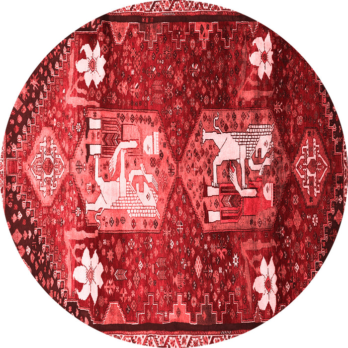 Machine Washable Animal Red Traditional Rug, wshtr632red