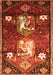 Animal Orange Traditional Rug, tr632org