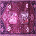 Square Animal Purple Traditional Rug, tr632pur