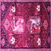 Square Animal Pink Traditional Rug, tr632pnk