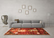 Machine Washable Animal Orange Traditional Area Rugs in a Living Room, wshtr632org