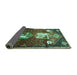 Sideview of Animal Turquoise Traditional Rug, tr632turq