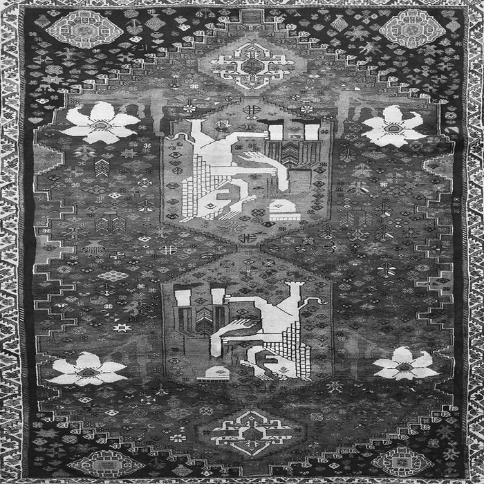 Round Machine Washable Animal Gray Traditional Rug, wshtr632gry