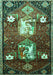 Animal Turquoise Traditional Rug, tr632turq