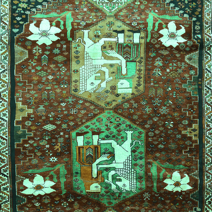 Animal Turquoise Traditional Rug, tr632turq