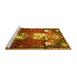 Sideview of Machine Washable Animal Yellow Traditional Rug, wshtr632yw