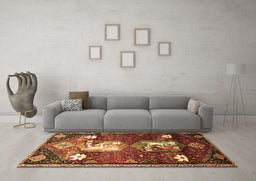 Machine Washable Animal Brown Traditional Rug in a Living Room,, wshtr632brn