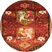 Square Animal Orange Traditional Rug, tr632org