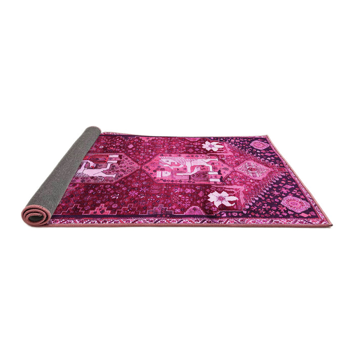 Sideview of Animal Pink Traditional Rug, tr632pnk
