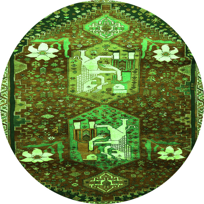 Machine Washable Animal Green Traditional Area Rugs, wshtr632grn
