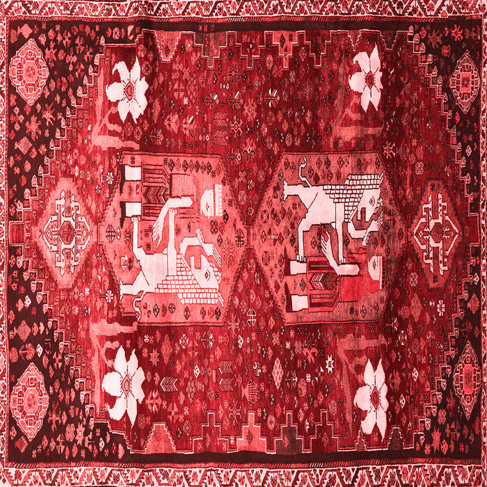 Machine Washable Animal Red Traditional Rug, wshtr632red